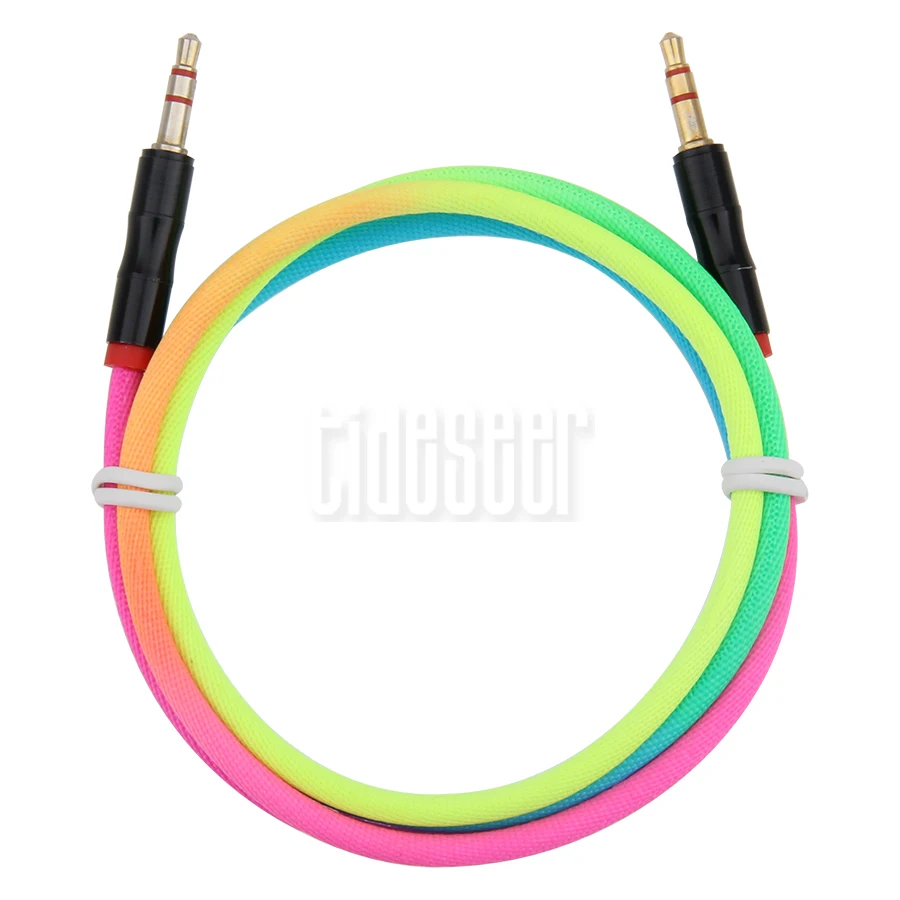 Colorful Audio Cable 1m Jack 3 5mm Aux Headphone Cables Male to Male AUX Line Cord For Car iPhone MP3 4 Earphone Speaker 100pcs