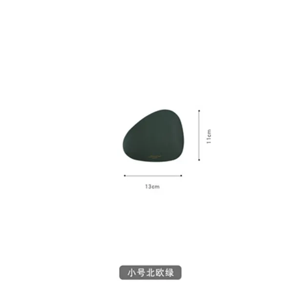 Овальные подставки из искусственной кожи, подстаканник с креативными буквами, подстилки для обеденного стола, теплоизоляционные Нескользящие подстаканники, домашний декор - Цвет: Зеленый