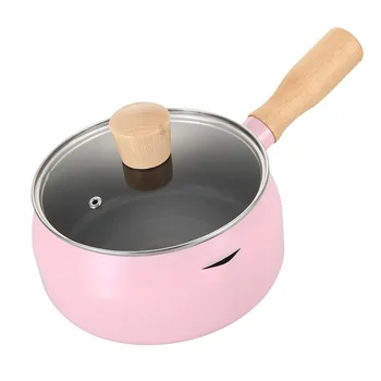 

Desktop pot belly milk pan three-color baby food supplement pot non-stick pan household induction cooker general pot manufacture