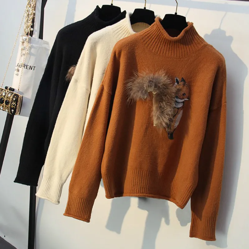 Women Loose Turtleneck Pullovers 