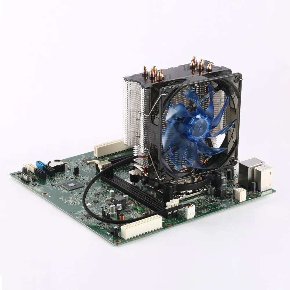 LESHP cpu Cooler Ультра тихий 20 дБ(A) с вентилятором 120 мм пять медных тепловых труб четыре провода для ПК компьютера длительный срок службы