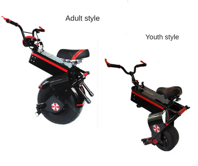 Electric Scooter 1500W One Wheel Self-balancing Scooter Motorcycle Seat 110KM 60V Electric Monowheel Scooter 18 Inch Wide Wheel  (19)