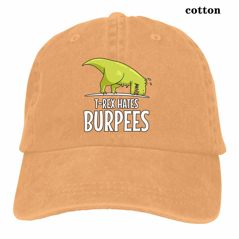 T-Rex Hate Burpees, забавная бейсбольная кепка с динозавром для тренажерного зала, мужская и женская бейсболка, модная Регулируемая Кепка - Цвет: 3-Natural
