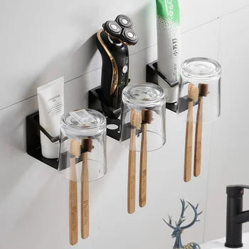 

1 Pc Stainless Steel Toothbrush Holder Wall Mount Toothpaste Storage Rack