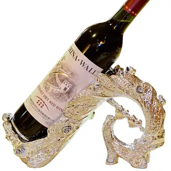 

European style wine cabinet ornaments creative resin peafowl red wine rack home decorations