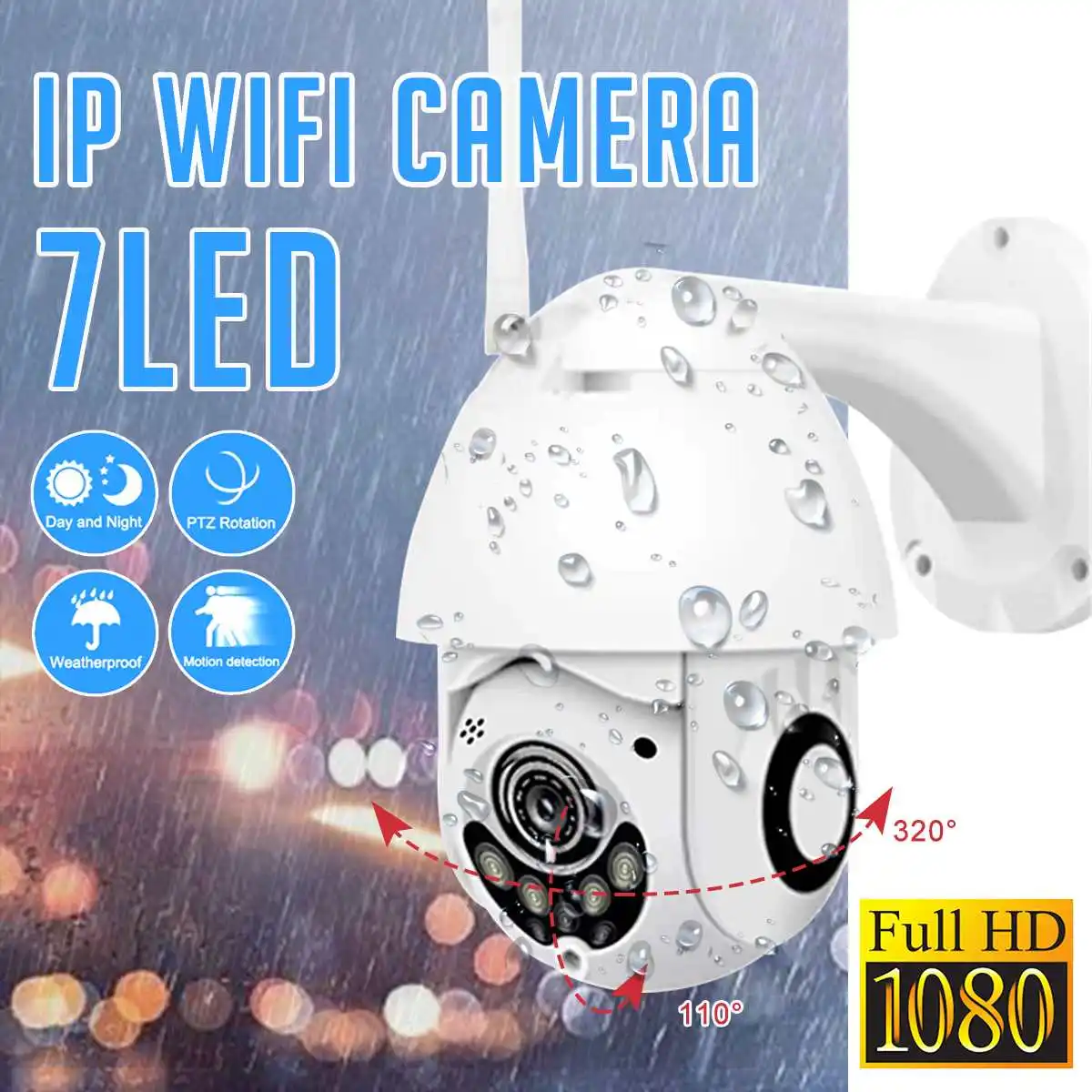 WIFI Camera Outdoor PTZ IP Camera 1080p Speed Dome CCTV Security Cameras IP Camera WIFI Exterior 2MP IR Home Surveilance Onvif