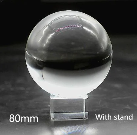 80mm with stand 50/60/70/80/90/100/110mm фотография с украшением в виде кристаллов объектив шар АЗИИ КВАРЦ Ясно Волшебный стеклянный шар w/Портативный сумка для фото съемки - Цвет: 80mm with stand