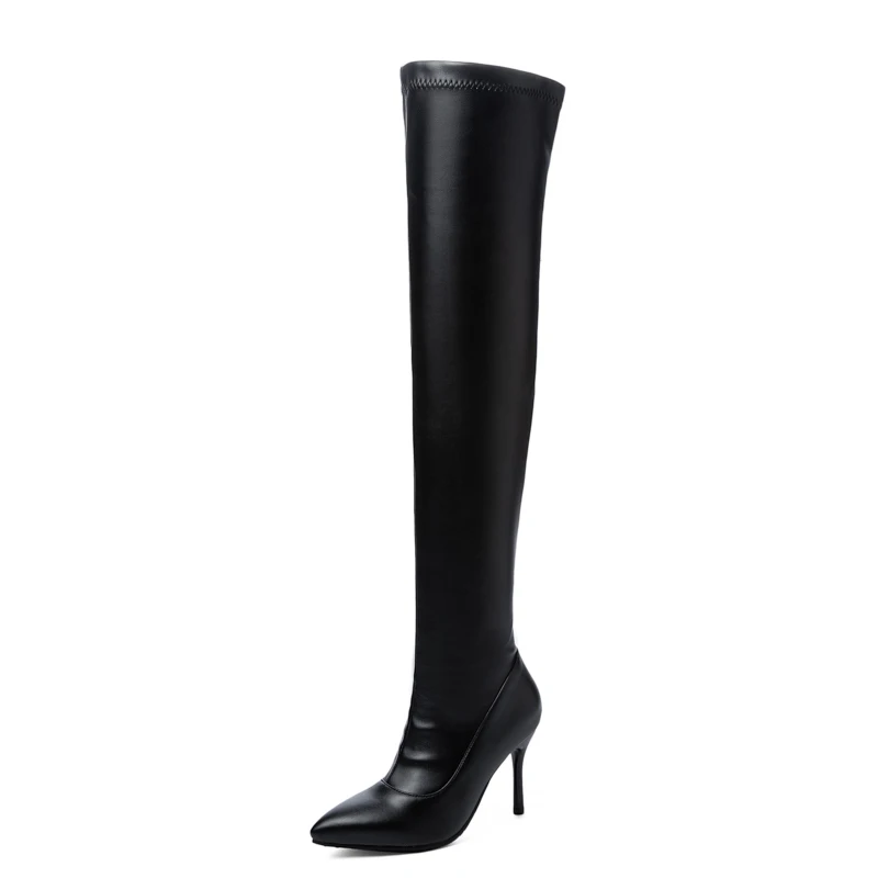 

Pointed Toe Stiletto Over-The-Knee Boots White Super High-Heeled Boots Comfortable And Cheap High-Top Women's Shoes Stretch boot