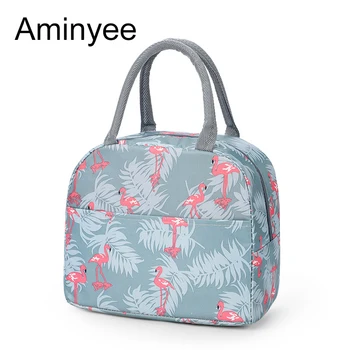 

Aminyee Lunch Bags For Women Kids Insulated Thermal Containers Portable Insulated Canvas Cooler Breakfast Lunch Box Bag Tote