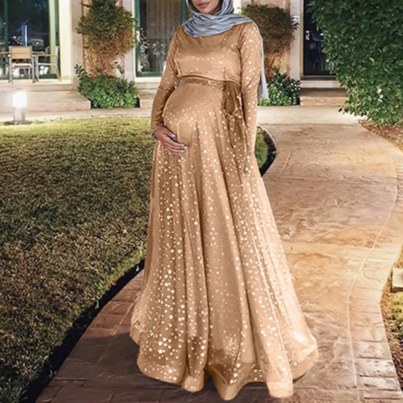 

Muslim Maternity Pregnancy Gown Photography Props Long Maxi Dress Photo Shoot