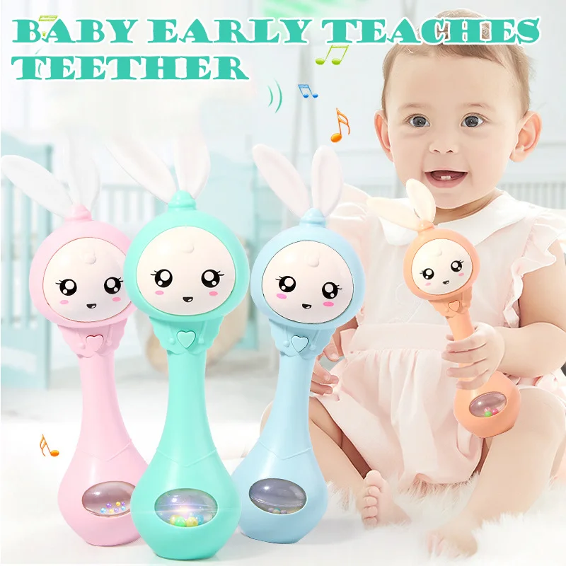 1 шт. детские погремушки, музыкальный светильник, погремушка для рукопожатия, игрушки для новорожденных, Ранние развивающие игрушки для 0-12 м(есть подарок