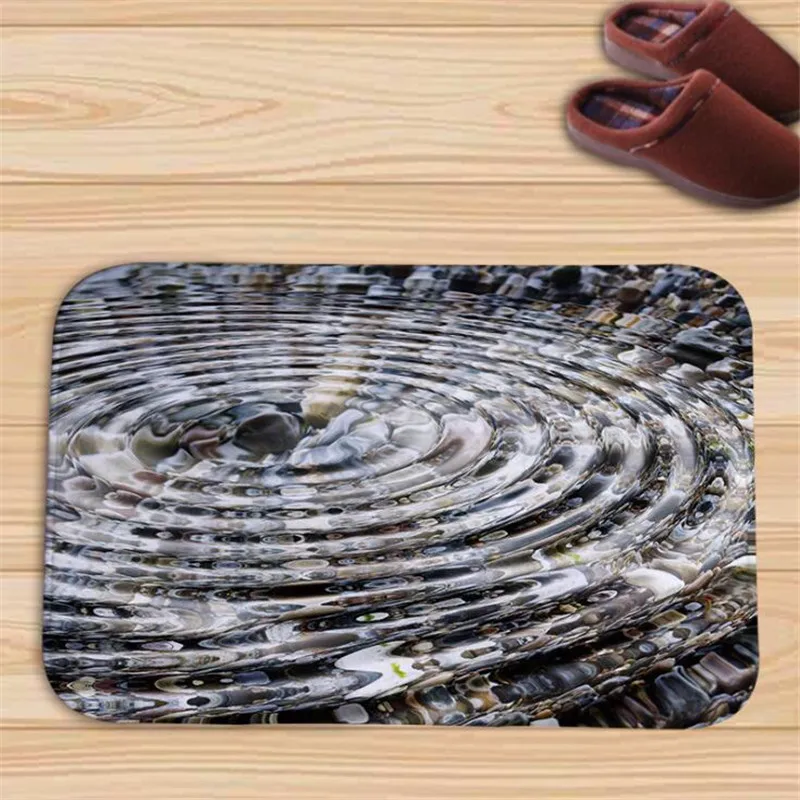 

3D Three-dimensional Stone Large Round No-Fade Printed Floor Mat Rug Bathroom Shower Anti-slip Mat Home Decoration Carpet