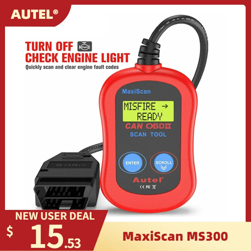 Автомобильный диагностический инструмент Autel MaxiScan MS300 OBDII считыватель кодов