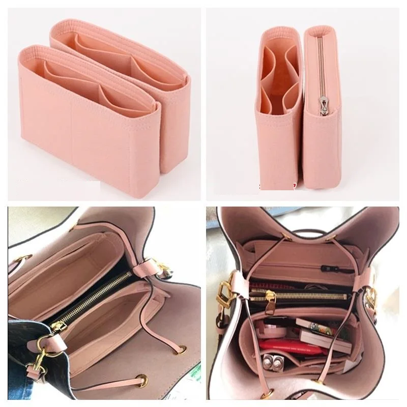 Se adapta a NeoNoe MM bolsa de inserción de tela de fieltro organizador de bolso de maquillaje organizador de viaje bolso interior bolsas de cosméticos portátiles