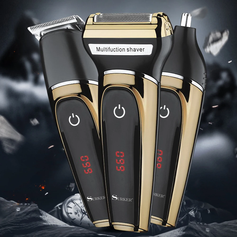 

DIDIHOU 3 In 1 Electric Shaver For Men Rechargeable Shaving Machine 3D Electric Razor Nose Side burn Waterproof Beard Trimmer