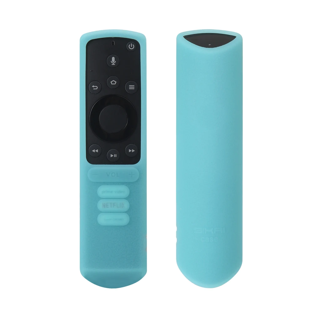 SIKAI мягкий силиконовый практичный защитный чехол для Fire tv Edition пульт дистанционного управления противоударный Противоскользящий прочный пульт дистанционного управления - Цвет: Turquoise Blue