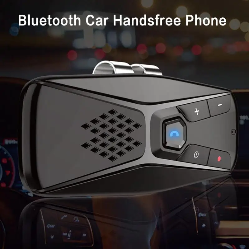 Bluetooth 5,0 Громкая связь для звонков, автомобильный громкая связь, автомобильный солнцезащитный козырек, перезаряжаемый беспроводной музыкальный ресивер на семи языках