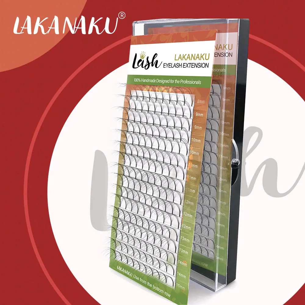 

LAKANAKU 16 Rows Lashes Premade Fans 3d/4d/5d/6d Lash Russian Volume Eyelash Extensions Heat bonded Faux Mink eyelash