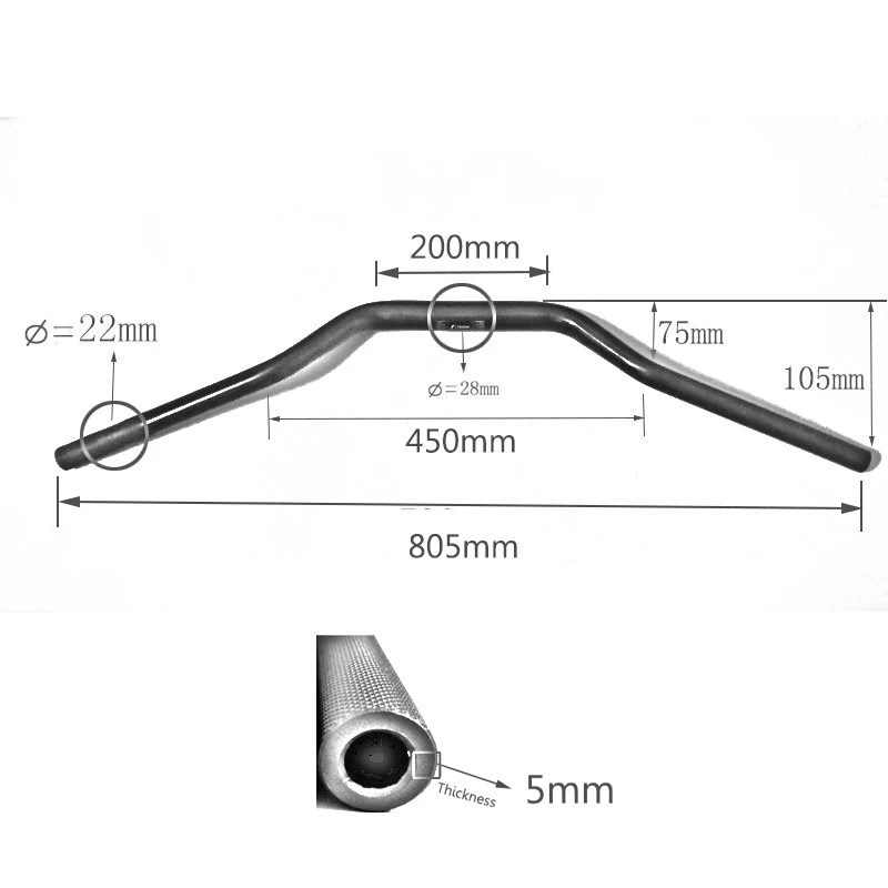 Универсальный 28 мм 1-1/" руль мотоцикла Ручка Бар для Yamaha MT09 MT-09 MT 09 MT07 MT 07 Kawasaki Z900 KTM Duke 125