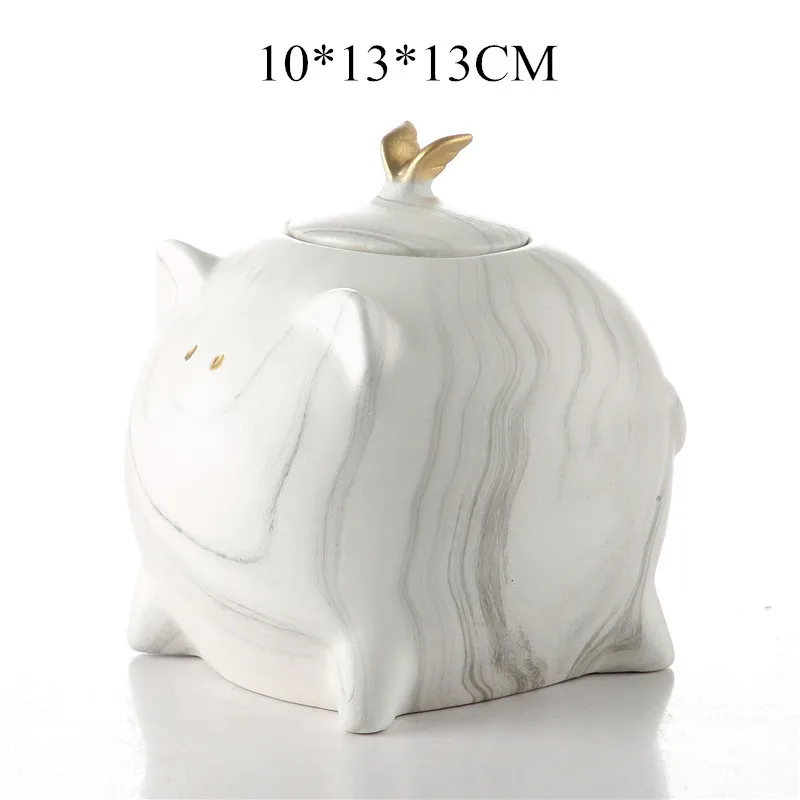 Imitation Marble Sealed Ceramic Storage Jar for Spices Tea Coffee Can Tank Food Container Bottle with Lid for Kitchen Organizer - Цвет: Round--S