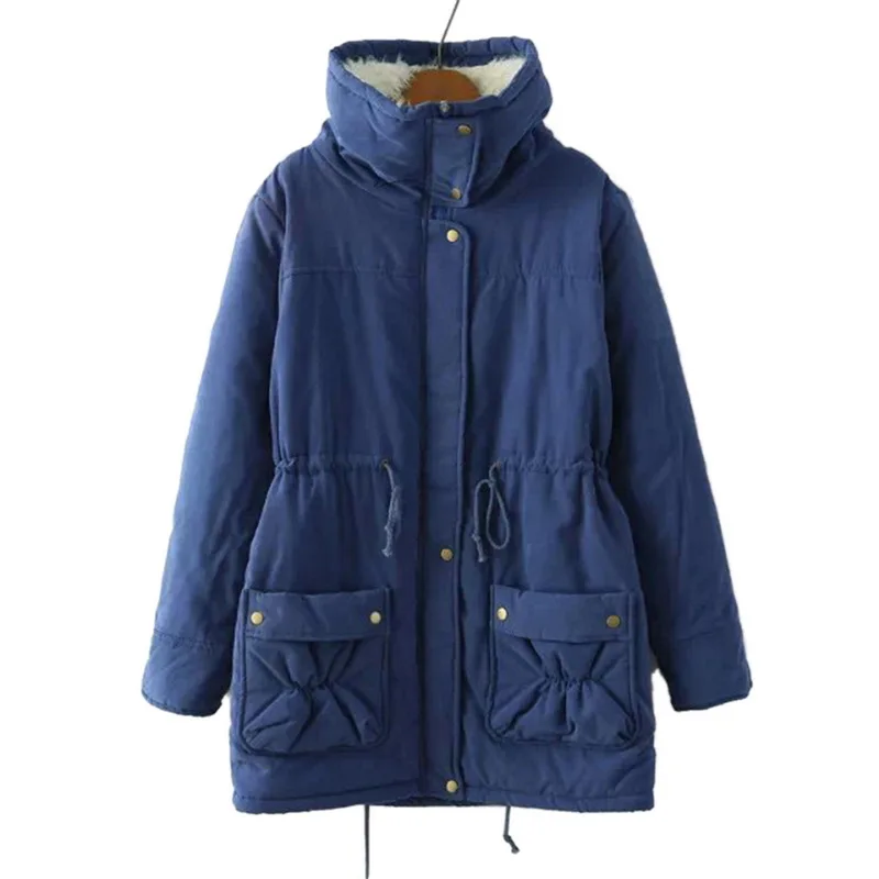 Royal Blue NIBESSER, зимнее пальто для женщин, модная брендовая Свободная верхняя одежда, Женская Стеганая куртка средней длины, стеганая хлопковая парка размера плюс - Цвет: Royal Blue
