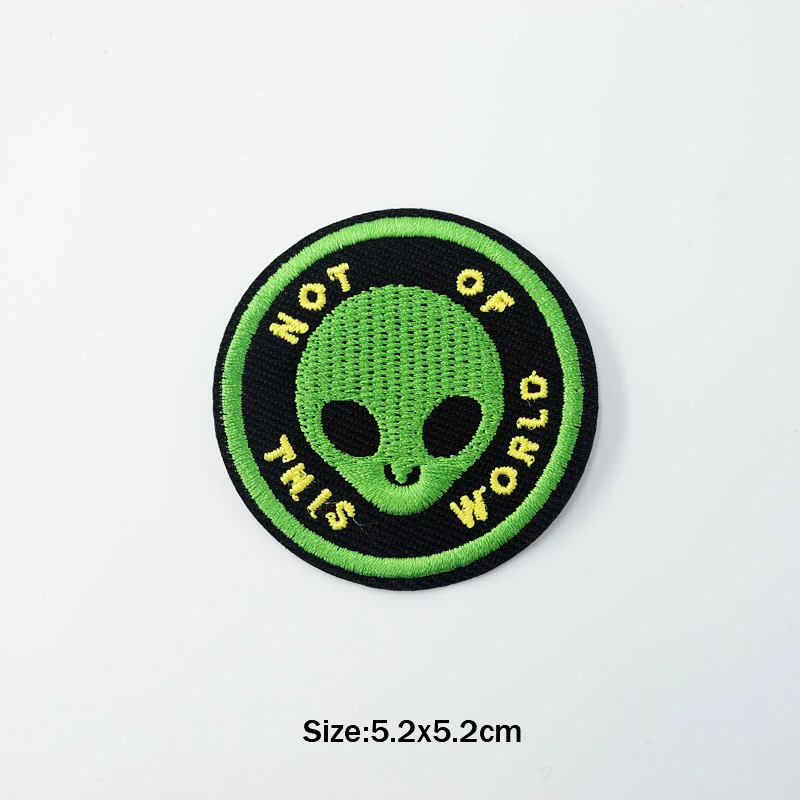 24 Astronaut Rocket Small Pet Embroidered Iron on Patches for Clothing DIY Stripes Clothes Patchwork Sticker Custom Applique - Цвет: 24
