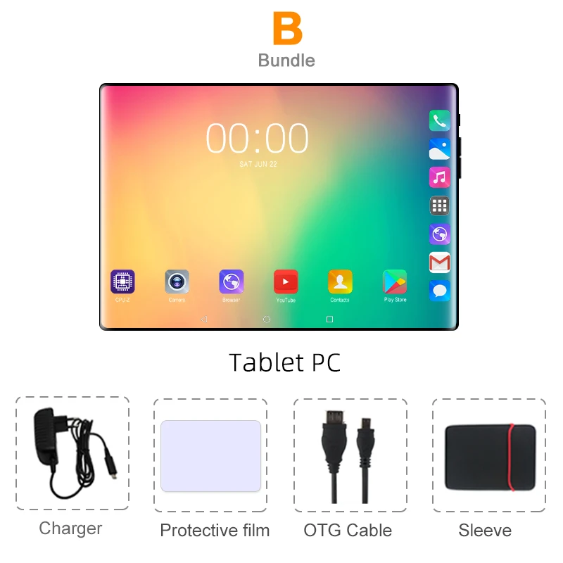 Комплект 2 CiGe 10,1 'Планшеты Android 9,0 модель mtk8752 Octa Core Ram 6GB rom 128GB Dual SIM для фотоаппарата, планшета, ПК Wifi gps bluetooth телефонный звонок - Комплект: Комплект 2