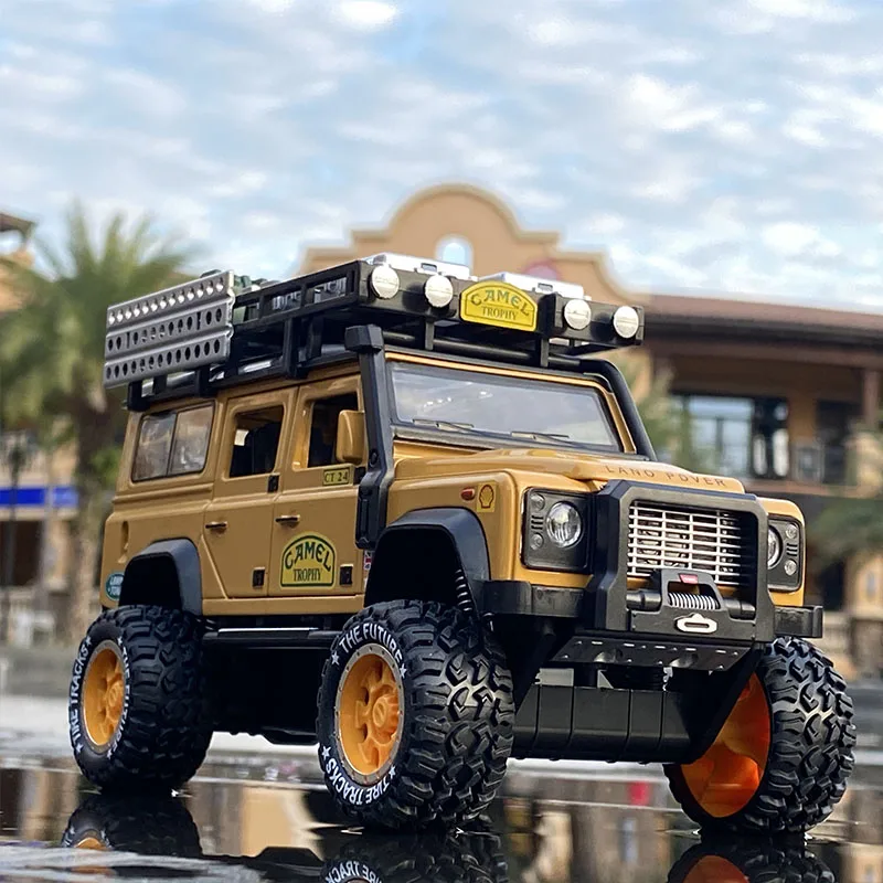 1:28 Camel Cup Land Rover Defender Racing Alloy Car Diecasts & Toy Off-road Vehicles Toy Simulation Car Model Toys For Kids Gift 8