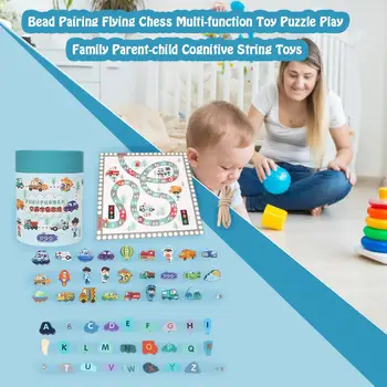 

Bead Pairing Flying Chess Multi-function Toy Puzzle Play Family Parent-child Cognitive String Toys For 3 Years Old And Above