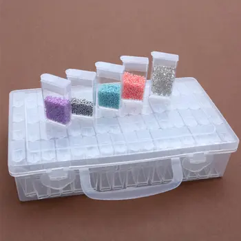 

64 Grids Plastic Storage Box for Embroidery Portable Diamond Beads Container Boxes Painting Tools