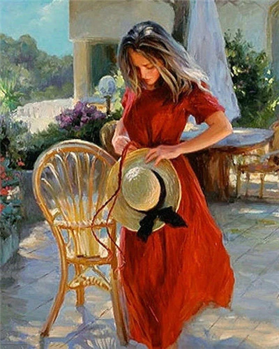 AZQSD Paint By Numbers For Adults Kits Girl DIY Unique Gift Coloring By Numbers Portrait Acrylic Paint Wall Art Unframe - Цвет: SZGD2438