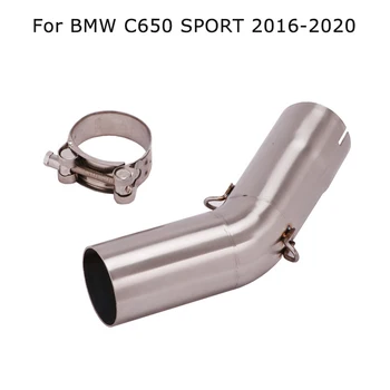 For BMW C650 SPORT 2016 17 18 19 2020 Motorcycle Exhaust Mid Connect Pipe Slip On 51mm Muffler Tube