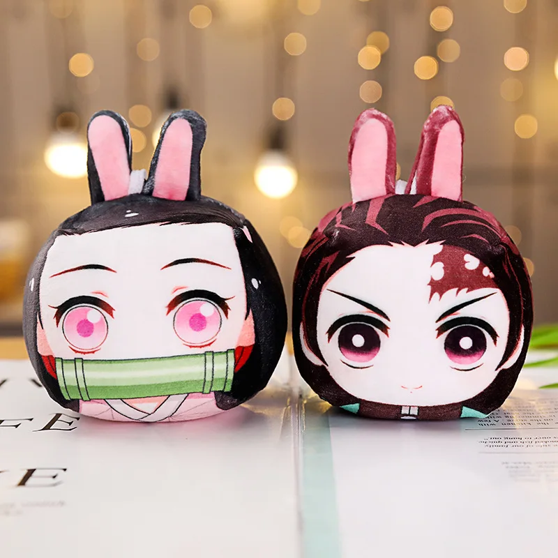 

Anime Demon Slayer Kimetsu No Yaiba Kamado Tanjirou Pillow Doll Cosplay Prop Keychain Kamado Nezuko Lovely Key Chain Keyring
