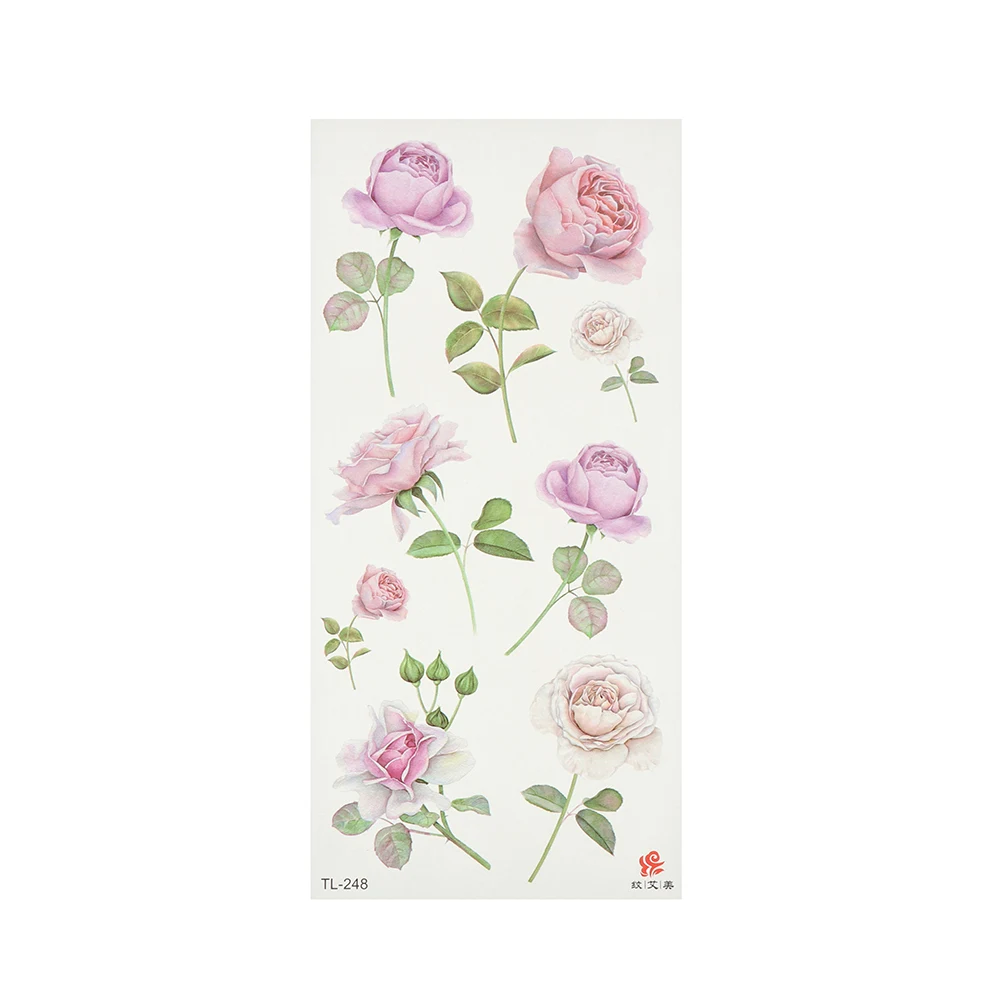 style2-15 1 шт., новинка, модные, 3D, реалистичные, розовые, сексуальные, водонепроницаемые, временные татуировки для женщин, флеш-тату, на руку, на плечо, большие цветы, наклейки - Цвет: style2-15
