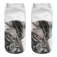 Модные женские 3D Новые Сумасшедшие забавные носки с котом милые Цветные Носки с рисунком кэтбот Harajuku Скейтборд Meias L58