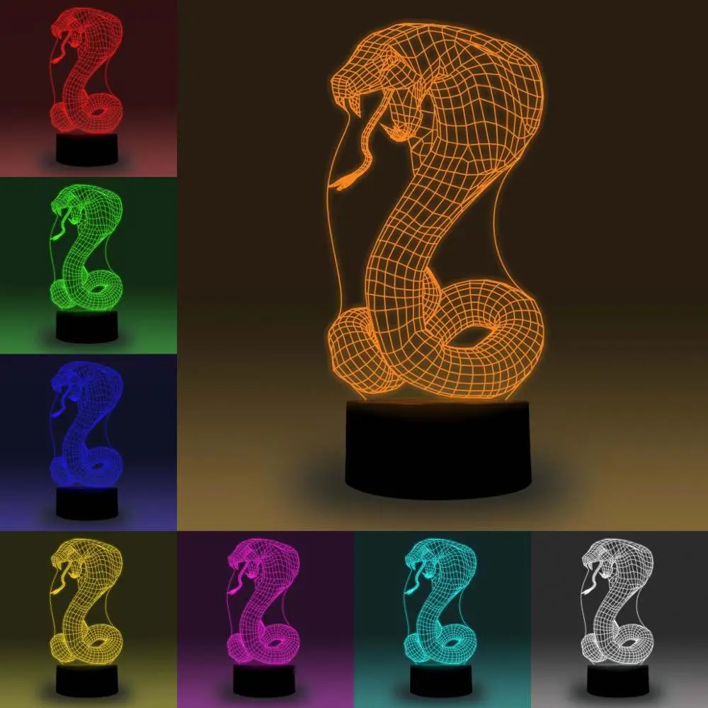 

NiteApps 3D Cobra LED Night Light Desk Table Illusion Lamp Holiday Birthday Gift APP/Touch Control