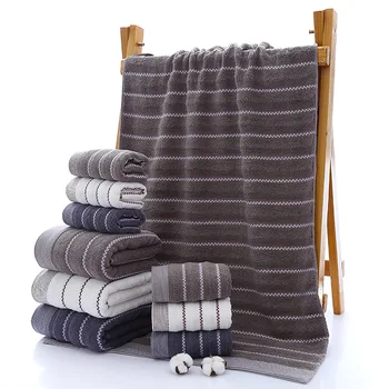 

Three-Piece Set of Pure Cotton Japanese Water Pattern Towel Towel Bath Towel