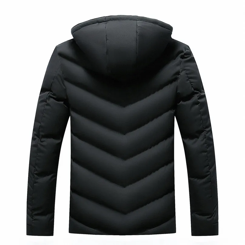 Зимняя куртка мужская Повседневная зимняя однотонная теплая куртка на молнии с длинными рукавами и капюшоном стильный пиджак куртки для бега и 4S26