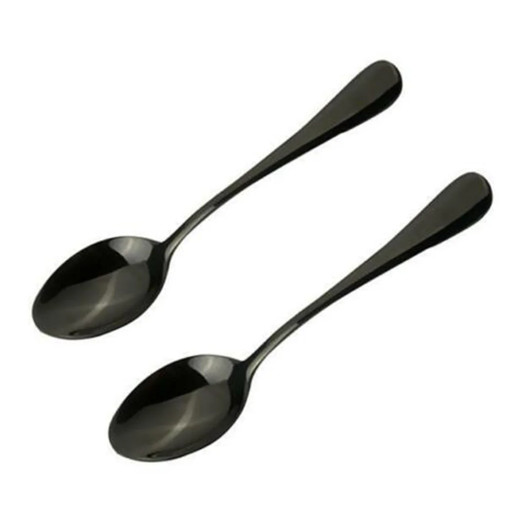 Tea Spoons Pack Restaurants Set Stainless Steel Teaspoon Teaspoons Tools 5pcs Black Coffee Ice cream Brand New