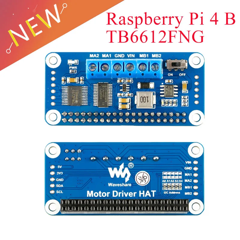 

Raspberry Pi 4 B 3B TB6612FNG Expansion Development Board Module DC Motor Driver HAT 4B IIC I2C Interface PCA9685