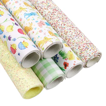 

6Pcs/set 20*34cm Striped Plaid Faux Synthetic Leather Set Patchwork for DIY Bow Handbag Phone Case Materials Crafts,1Yc10160