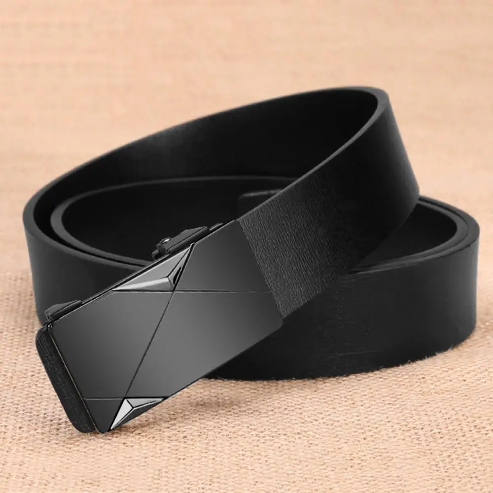 Black GreyBuckle FAJARINA Мужская Мода Стиль из натуральной кожи автоматические Ремни для Для мужчин Повседневное Ремни Для мужчин s дизайн Производитель 33 мм Ширина WYKFJ06 - Цвет: Black GreyBuckle