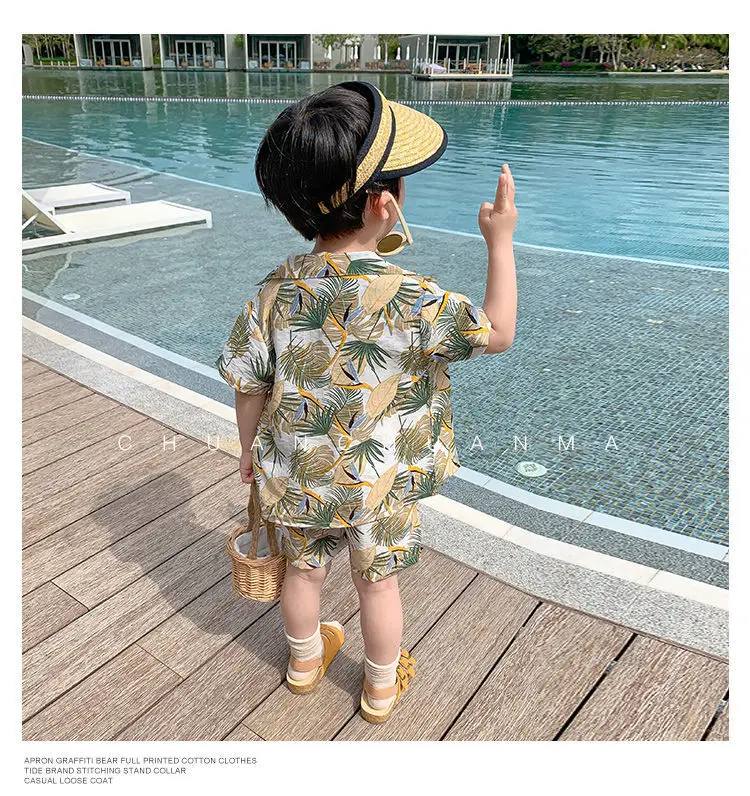 Baby Boy Short-sleeved Beach Suit - Image 2