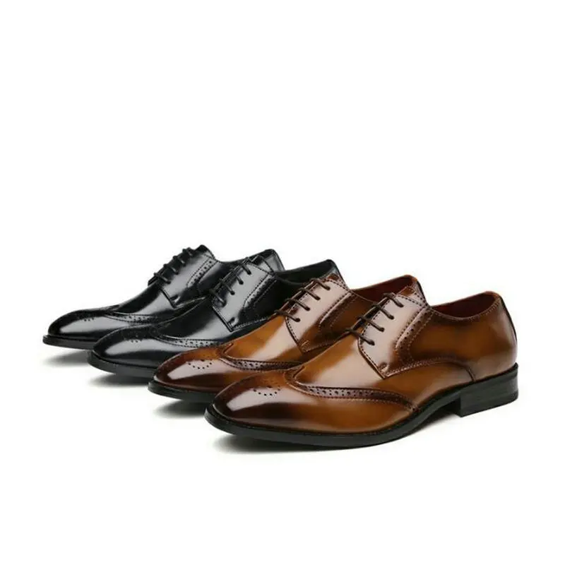 Модные модельные туфли; мужские деловые туфли-оксфорды для вечеринки; мужские туфли из натуральной кожи на шнуровке; A52-90