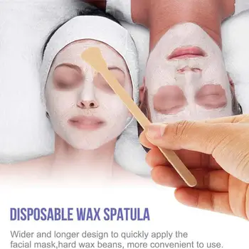 

10PCS Disposable Wooden Waxing Wax Beauty Tool Hair Depressor Tongue Sticks Removal Depilatory Wooden Cream X5M0