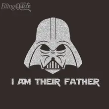 BlingQueen 12 шт./партия пользовательские термоклейкая, глянцевая виниловая нашивка теплопередача виниловые наклейки я их отец Звездные войны дизайн