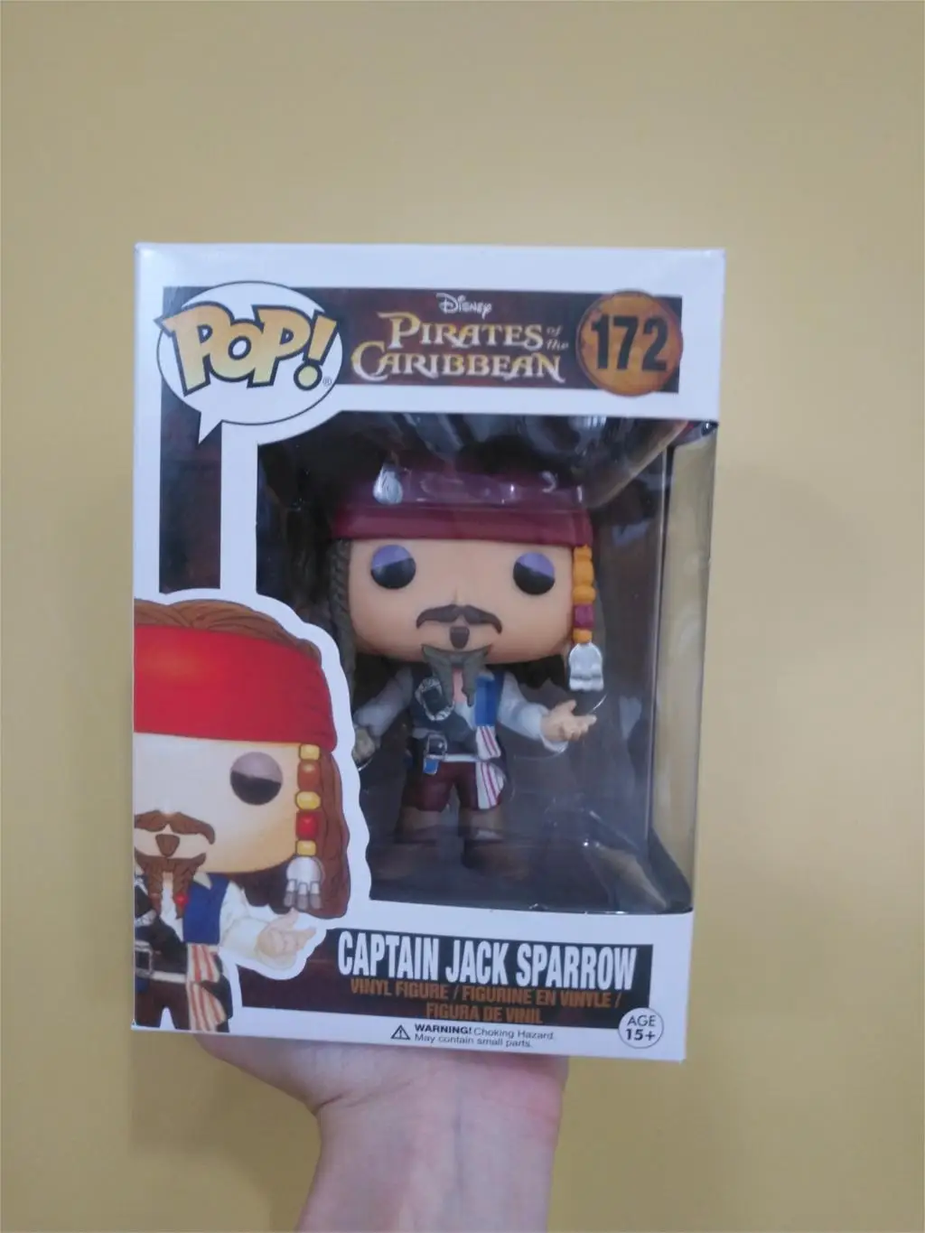 Funko Pop Пираты Карибы 10 см персонаж Джек Воробей виниловая Коллекция фигурка игрушки - Цвет: 172 with box
