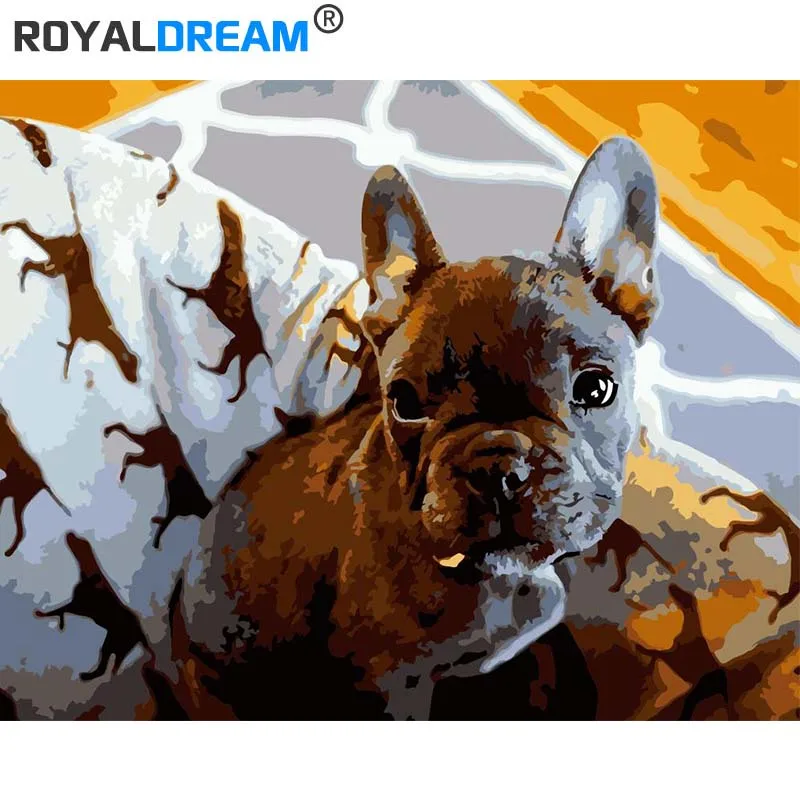 tanzixiaogou ROYALDREAM милые животные DIY Краска ing по номерам Акриловая Краска по номерам ручная краска ed масляная живопись на холсте для домашнего декора - Цвет: tanzixiaogou