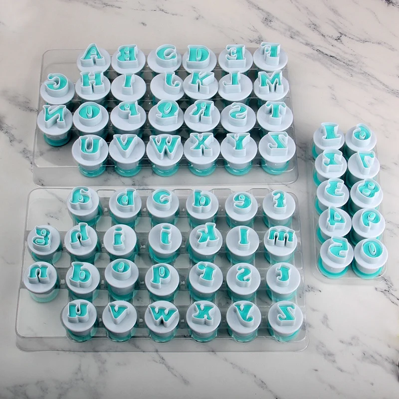 26 шт Пластик прописные, Lowcase буквы и 10 шт в форме цифр торта помадные комплект(3 компл./лот