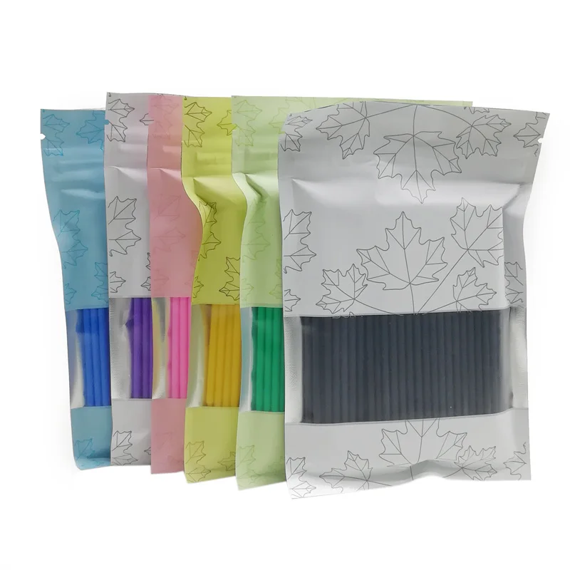 

100pcs Colour Cotton Eyelash Cleansing Swab Disposable Micro Brush Eyelash Extension Makeup Brush Volume Applicators Tools